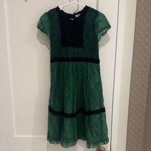 Burberry kids Burberry Prorsum Lace Midi Dress in Green Polyamide size 10